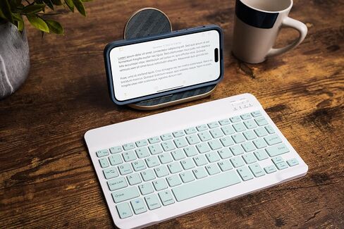 Ares Ultra-Slim Wireless Bluetooth Keyboard | Compatible with Computer Desktop iOS Android Laptop Smart TV and Windows 11/10/8 (Mint) in Saudi Arabia