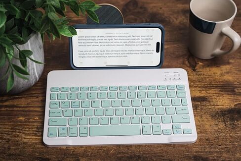 Ares Ultra-Slim Wireless Bluetooth Keyboard | Compatible with Computer Desktop iOS Android Laptop Smart TV and Windows 11/10/8 (Mint) in Saudi Arabia