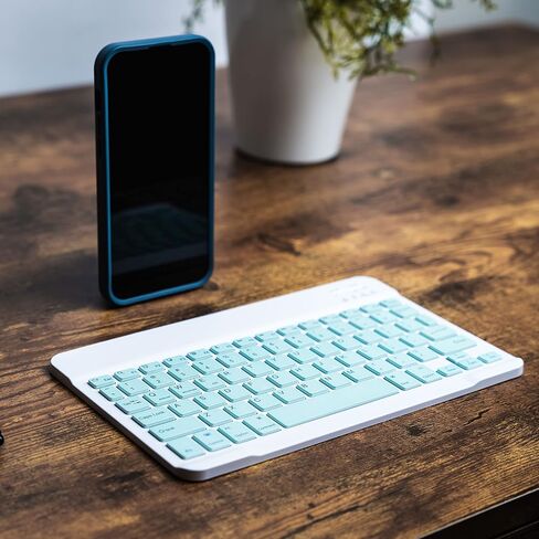 Ares Ultra-Slim Wireless Bluetooth Keyboard | Compatible with Computer Desktop iOS Android Laptop Smart TV and Windows 11/10/8 (Mint) in Saudi Arabia