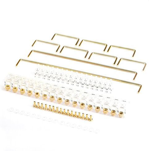 مثبتات لوحة المفاتيح الميكانيكية PCB جبل المسمار في المثبتات الأسلاك المطلية بالذهب 2u 6.25u 7u المسافة مثبت سموكي شفافة مع ملصقات منصات طعنات (4 * 2u 1 * 6.25u 1 * 7u، سموكي) in Kuwait