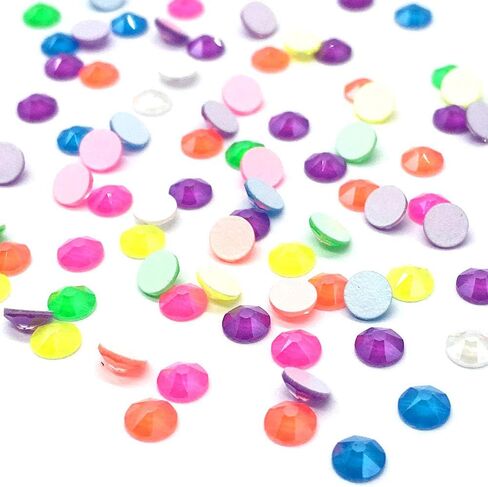 144 pcs Electric Neon Colors Swarovski New 2088 Xirius 12ss Flat Backs Rhinestones Nail Arts 3mm ss12 (Electric Green) in Saudi Arabia