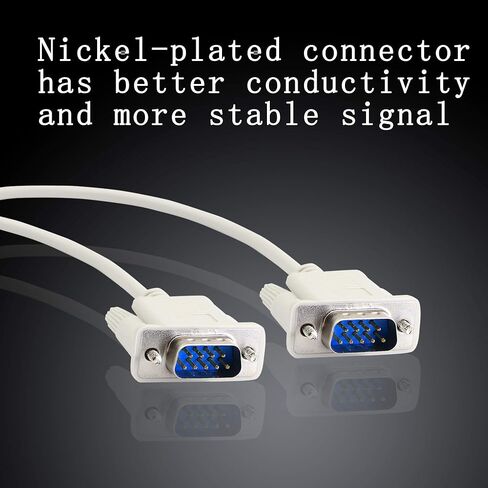 4.5 Feet DB9 RS232 Serial Null Modem Cable Male to Male DB9 Extension Cable 2-3 Cross Cable YOUCHENG for Computers, Printers, Scanners in Saudi Arabia