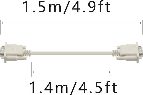 4.5 Feet DB9 RS232 Serial Null Modem Cable Male to Male DB9 Extension Cable 2-3 Cross Cable YOUCHENG for Computers, Printers, Scanners in Saudi Arabia