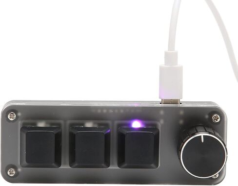 لوحة مفاتيح صغيرة USB بثلاثة مفاتيح من Gugxiom، لوحة مفاتيح للألعاب مع مقبض، لوحة مفاتيح قابلة للبرمجة مع إضاءة خلفية RGB، أدوات ألعاب للمكتب، الألعاب، الموسيقى، إلخ. in Saudi Arabia