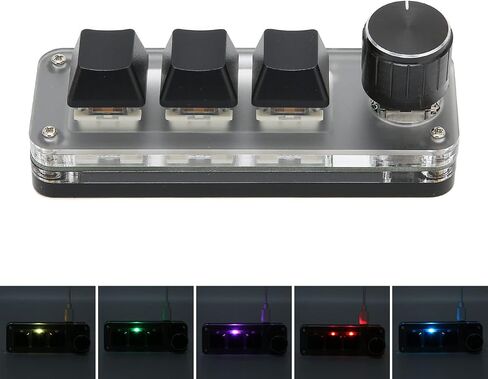 لوحة مفاتيح صغيرة USB بثلاثة مفاتيح من Gugxiom، لوحة مفاتيح للألعاب مع مقبض، لوحة مفاتيح قابلة للبرمجة مع إضاءة خلفية RGB، أدوات ألعاب للمكتب، الألعاب، الموسيقى، إلخ. in Saudi Arabia