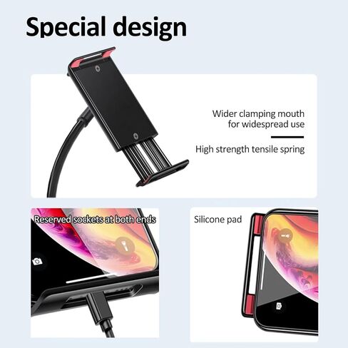 Phone Holder Stand for Bed or Desk,Gooseneck Adjustable Phone Gooseneck Mount Bedside,Table Compatible with iPhone 15 Pro Max 14 13 12 11 X Series/Samsung S23 or Other 4"-7" Devices in Saudi Arabia