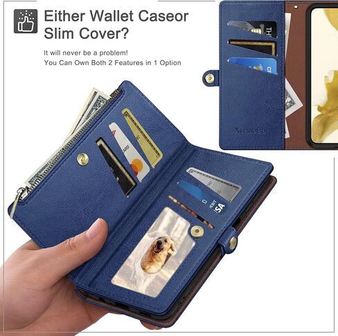 XcaseBar for Samsung Galaxy Note 9 Wallet case with Zipper Credit Card Holder【RFID Blocking】, Flip Folio Book PU Leather Phone case Shockproof Cover Women Men for Samsung Note9 case Purple in Saudi Arabia