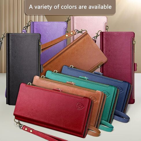 XcaseBar for Samsung Galaxy Note 9 Wallet case with Zipper Credit Card Holder【RFID Blocking】, Flip Folio Book PU Leather Phone case Shockproof Cover Women Men for Samsung Note9 case Purple in Saudi Arabia