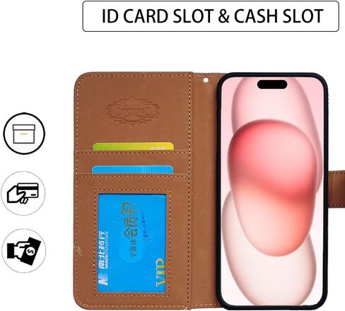 Bcov Case for iPhone 16,Sunflower Bee Flip Phone Case Wallet Cover with Card Slot Holder Kickstand Case for Apple iPhone 16 in Kuwait