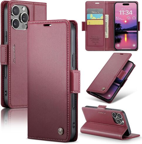Flip Case for iPhone 16 Pro Max, [RFID Blocking] PU Leather Wallet Flip Folio Case with Card Holder Kickstand Shockproof Phone Cover for Men Women for iPhone 16 Pro Max Case 6.9 inch (Black) in Saudi Arabia