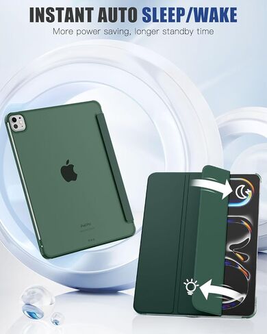 MoKo for iPad Pro 11 Inch Case M4 2024 (5th Gen), Ultra Slim Stand Case with Hard PC Translucent Back Shell Cover for iPad Pro 11'' 2024 Model (A2836/A2837/A3006), Support Apple Pencil Pro, Black in Kuwait