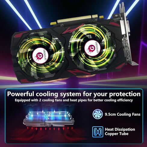 بطاقة رسومات RX 580 سعة 8 جيجابايت، 2048SP 1289 ميجاهرتز GDDR5 256 بت Radeon RX580 AMD GPU بطاقة فيديو مع مروحة تبريد مزدوجة، HDMI، 3*DP، مخرج DVI، بطاقة رسومات كمبيوتر 8K PCIE 3.0 لأجهزة الكمبيوتر المخصصة للألعاب in Kuwait