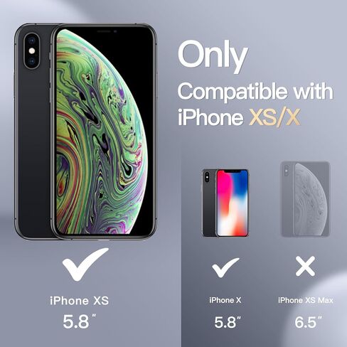 JETech Silicone Case for iPhone X, iPhone Xs, 5.8-Inch, Silky-Soft Touch Full-Body Protective Case, Shockproof Cover with Microfiber Lining (Black) in Saudi Arabia