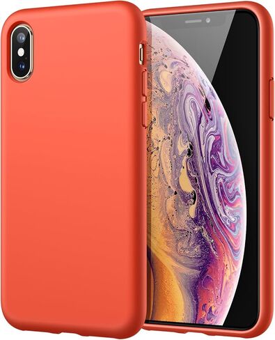 JETech Silicone Case for iPhone X, iPhone Xs, 5.8-Inch, Silky-Soft Touch Full-Body Protective Case, Shockproof Cover with Microfiber Lining (Black) in Saudi Arabia