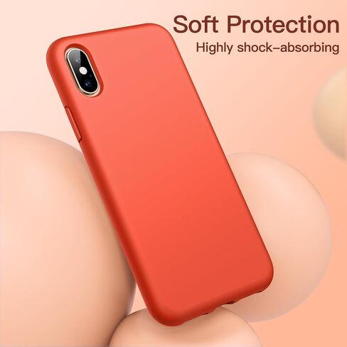 JETech Silicone Case for iPhone X, iPhone Xs, 5.8-Inch, Silky-Soft Touch Full-Body Protective Case, Shockproof Cover with Microfiber Lining (Black) in Saudi Arabia