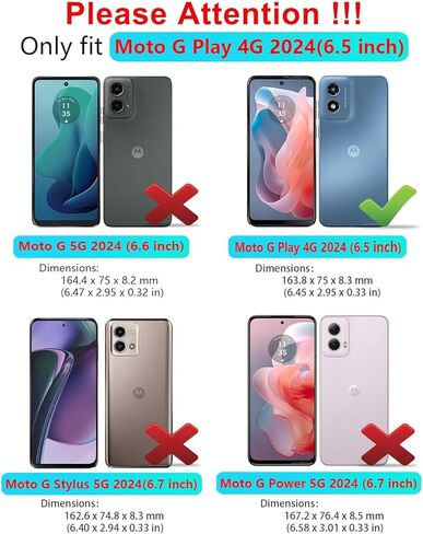 SunRemex for Motorola Moto G Play 2024 Case with HD Screen Protector & Slide Camera Cover & Rotated Ring Kickstand, [2 in 1] Heavy Duty Shockproof Phone Case for Moto G Play 2024 4G (Blue) in Kuwait