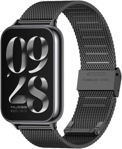 MIJOBS Xiaomi Redmi Watch 4 / Xiaomi Smart Band 8 Pro حزام بديل معدني، طول قابل للتعديل مرن للجنسين متوافق مع Xiaomi Redmi Watch 4 in Kuwait