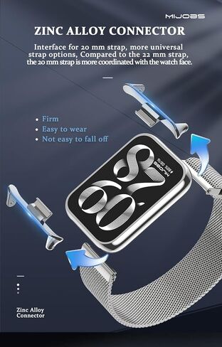MIJOBS Xiaomi Redmi Watch 4 / Xiaomi Smart Band 8 Pro حزام بديل معدني، طول قابل للتعديل مرن للجنسين متوافق مع Xiaomi Redmi Watch 4 in Kuwait