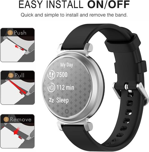حزام لساعة Garmin lily 2، حزام ساعة بديل من السيليكون الناعم لـ Garmin lily 2 (بدون متتبع) in Kuwait