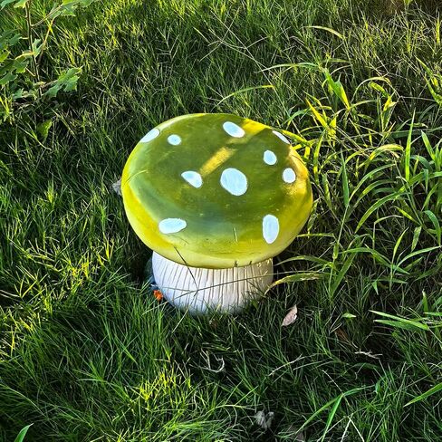 Mushroom Stool Home Shoe Stool Kid's Room Decor Outdoor Garden Simulation Large Mushroom Chair Garden Decor Courtyard Park Lawn Art Sculpture Decoration (RED) in Saudi Arabia