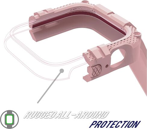 T-ENGINE Rugged Watch band Compatible with Apple Watch Series 9 Band for 44mm 42mm (Not compatible with 45mm) SE 9/8/7/6/5/4/3 for Men (Pink, 45mm/44mm/42mm) in Saudi Arabia