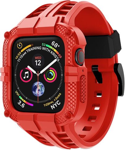 T-ENGINE Rugged Watch band Compatible with Apple Watch Series 9 Band for 44mm 42mm (Not compatible with 45mm) SE 9/8/7/6/5/4/3 for Men (Pink, 45mm/44mm/42mm) in Saudi Arabia