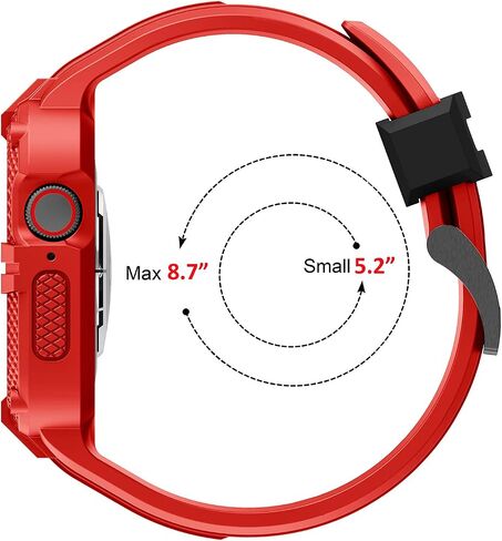 T-ENGINE Rugged Watch band Compatible with Apple Watch Series 9 Band for 44mm 42mm (Not compatible with 45mm) SE 9/8/7/6/5/4/3 for Men (Pink, 45mm/44mm/42mm) in Saudi Arabia