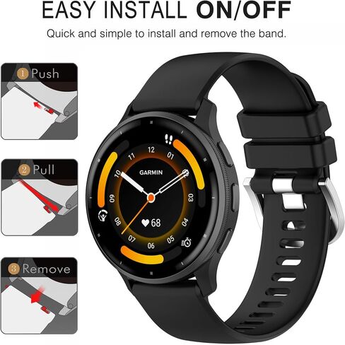 Band for Garmin Venu 3, Soft Silicone Replacement Watch Band for Garmin Venu 3 / Venu 2 / Vivoactive 4 / Vivomove HR Premium Style (No Tracker, Replacement Bands Only) in Saudi Arabia