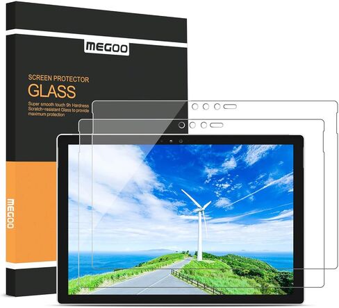 Megoo [عبوتان] واقي شاشة من الزجاج المقوى لجهاز Surface Pro 6/5/4 (2016-2019)، شفاف عالي الدقة/لمس ناعم/مقاوم للخدش، متوافق مع Microsoft Surface Pro 2016-2018، وليس لـ Pro 7 (2019-2020) in Kuwait