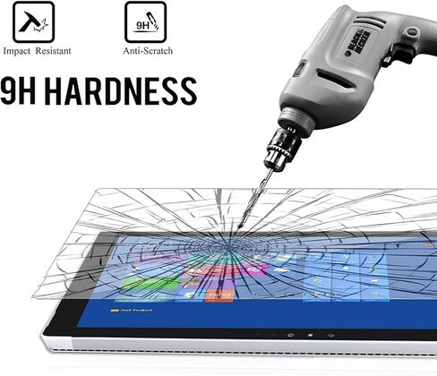 Megoo [عبوتان] واقي شاشة من الزجاج المقوى لجهاز Surface Pro 6/5/4 (2016-2019)، شفاف عالي الدقة/لمس ناعم/مقاوم للخدش، متوافق مع Microsoft Surface Pro 2016-2018، وليس لـ Pro 7 (2019-2020) in Kuwait