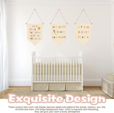 3 قطع من لافتة اللعب المعلقة على القماش، أعلام جدار الحضانة، لافتة لعب ديكور دعنا نلعب فقط، لافتة حائط، لافتة دبوس قوس قزح، لافتة غرفة الحضانة، لافتة جدار غرفة الأطفال، ديكور غرفة اللعب للأطفال والبنات والأولاد in Kuwait