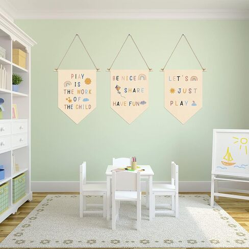 3 قطع من لافتة اللعب المعلقة على القماش، أعلام جدار الحضانة، لافتة لعب ديكور دعنا نلعب فقط، لافتة حائط، لافتة دبوس قوس قزح، لافتة غرفة الحضانة، لافتة جدار غرفة الأطفال، ديكور غرفة اللعب للأطفال والبنات والأولاد in Kuwait