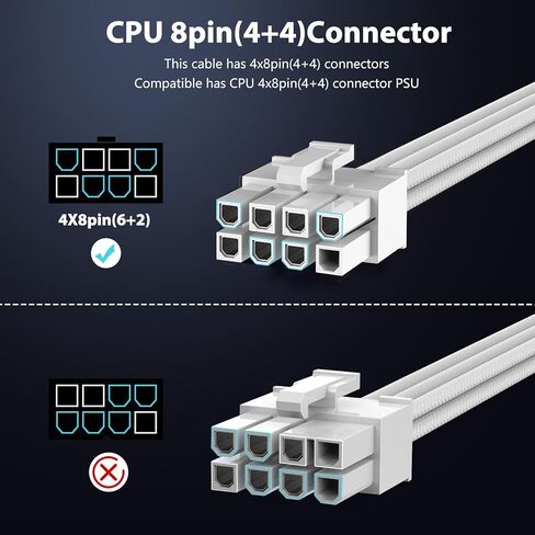 600W PCIe 5.0 /12VHPWR PSU Cable,16Pin(12+4) Connector for RTX 3090 Ti 4070Ti 4080 4090 PCIe 5.0 GPU, 4x8pin(4+4) CPU Connectors Only for Corsair/Great Wall/Thermaltake PSU(Black-70CM) in Saudi Arabia