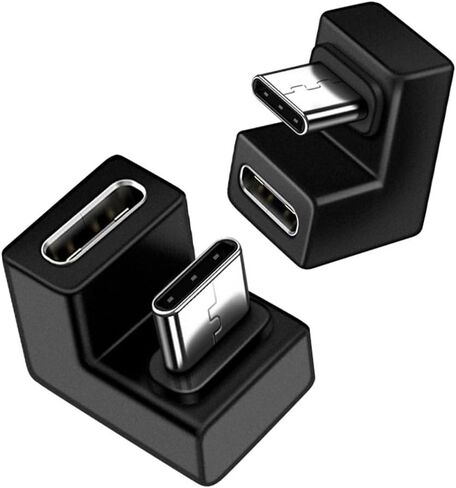 محول USB من النوع C U بزاوية 180 درجة، محول USB 3.1 من النوع C ذكر إلى أنثى متوافق مع أجهزة الكمبيوتر المحمول والكمبيوتر اللوحي والهاتف المحمول (عبوتان) in Kuwait
