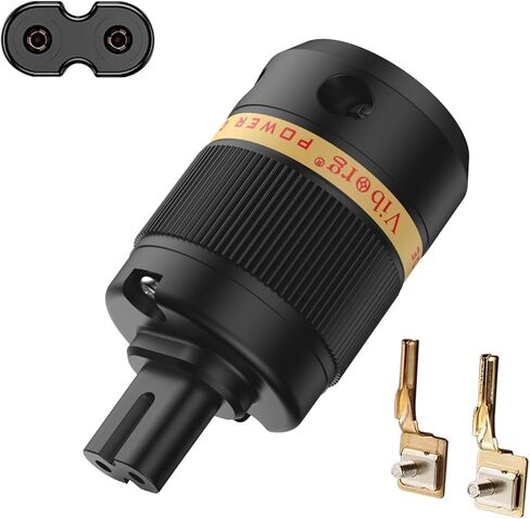 Viborg VF508 C7 Power Connector Pure Copper Figure 8 IEC Connector Female AC Power Plug 7A/125V 2.5A/250V Power Cord Audio Cable Mains Connector in Kuwait