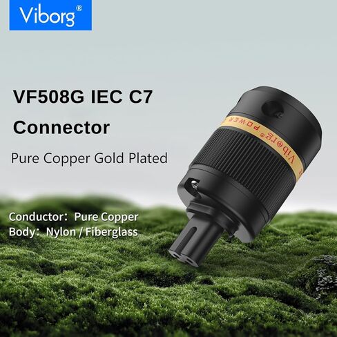 Viborg VF508 C7 Power Connector Pure Copper Figure 8 IEC Connector Female AC Power Plug 7A/125V 2.5A/250V Power Cord Audio Cable Mains Connector in Kuwait