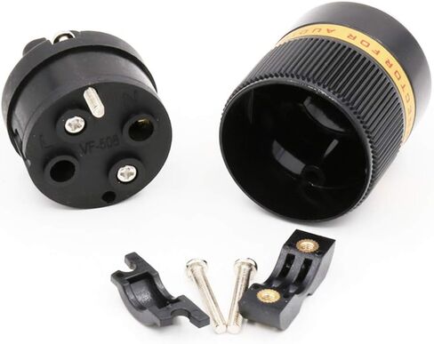 Viborg VF508 C7 Power Connector Pure Copper Figure 8 IEC Connector Female AC Power Plug 7A/125V 2.5A/250V Power Cord Audio Cable Mains Connector in Kuwait