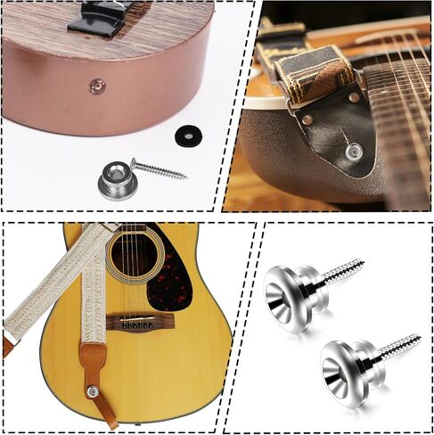 2PCS Guitar Strap Buttons Black Guitar Strap Lock Buttons Guitar Security Lock Electric Guitar Strap Locks Mushrooms Head Guitar Strap Button for Guitar Bass Ukulele in Saudi Arabia
