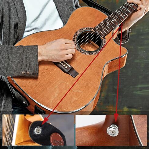 2PCS Guitar Strap Buttons Black Guitar Strap Lock Buttons Guitar Security Lock Electric Guitar Strap Locks Mushrooms Head Guitar Strap Button for Guitar Bass Ukulele in Saudi Arabia
