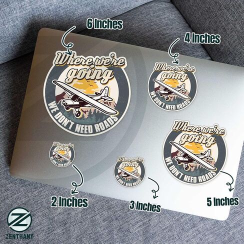 (3Pcs) Where were Going We Dont Need Roads Airplane Pilot Sticker Funny Backcountry Plane Decal Waterproof Vinyl Decal Sticker for Laptop Water Bottle Hardhat Gifts for Her Him Adults 2 Inches in Saudi Arabia