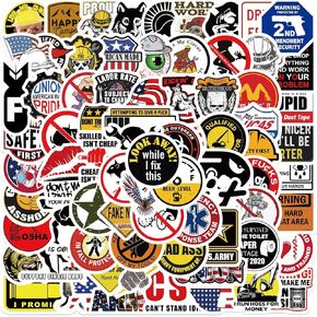 98 PCS Hard Hat Stickers Funny Stickers for Men, Blue Collar Stickers for Adults, Helmet, Tool Box, Cool Work Welding Meme Stickers, Vinyl Waterproof for Mechanics, Electricians, Construction