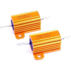 LM YN 25 Watt 200 Ohm 5% Wirewound Resistor Electronic Aluminium Shell Resistor Gold (Pack of 2)