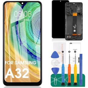 for Samsung Galaxy A32 5G 2021 LCD Screen Replacement for Samsung A32 5G Digitizer Repair Kits for Samsung SM-A326 Touch Display Screen Replacement with Frame Black SM-A326U SM-A326W