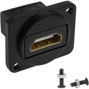 QIANRENON 4K HDMI Panel Mount Adapter Coupler HDMI 1.4 Female to Female Straight Through Connector HDMI1.4 HD Mounting Socket, XLR Panel/D Panel Mount, for HDTV Notebook PC Monitor Project