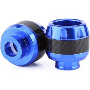 Motorcycle Frame Sliders, Qiilu 1 Pair of Carbon Fiber Motorcycle Front Fork Frame Sliders Crash Protection(Red)