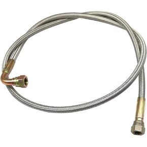 GXARTS 36" Billet Steel Braided Turbo Oil Feed Line Length 4AN 90 Degree Straight Hose Straight PTFE line straight Hose End Pressure Stainless Remote Turbocharger 551871