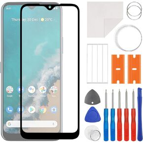 Front Screen Glass Outer Panel Lens Replacement +OCA Compatible with Nokia G50 TA-1358,TA-1390,TA-1370,TA-1367,TA-1361 (No LCD Screen and Touch Digitizer) with Repair Kit