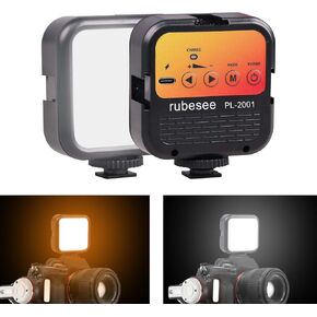 RGB Video Light Portable LED Camera Light for Photography with 3 Cold Shoe Mounts Studio Lights 2500K-7000K 1800mAh Rechargeable DSLR Lighting for Vlogging, Photography, Video Conference
