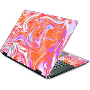 MightySkins Glossy Glitter Skin Compatible with HP Spectre X360 16" (2022) - Orange Swirl | Protective, Durable High-Gloss Glitter Finish | Easy to Apply, Remove, and Change Styles | Made in The USA