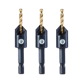 toolant Silence Combination Countersink Drill Bits Set, #4, #6, #8, #10, #12, High-Speed Steel Counter Sink Drill Bit for US Wood Screw